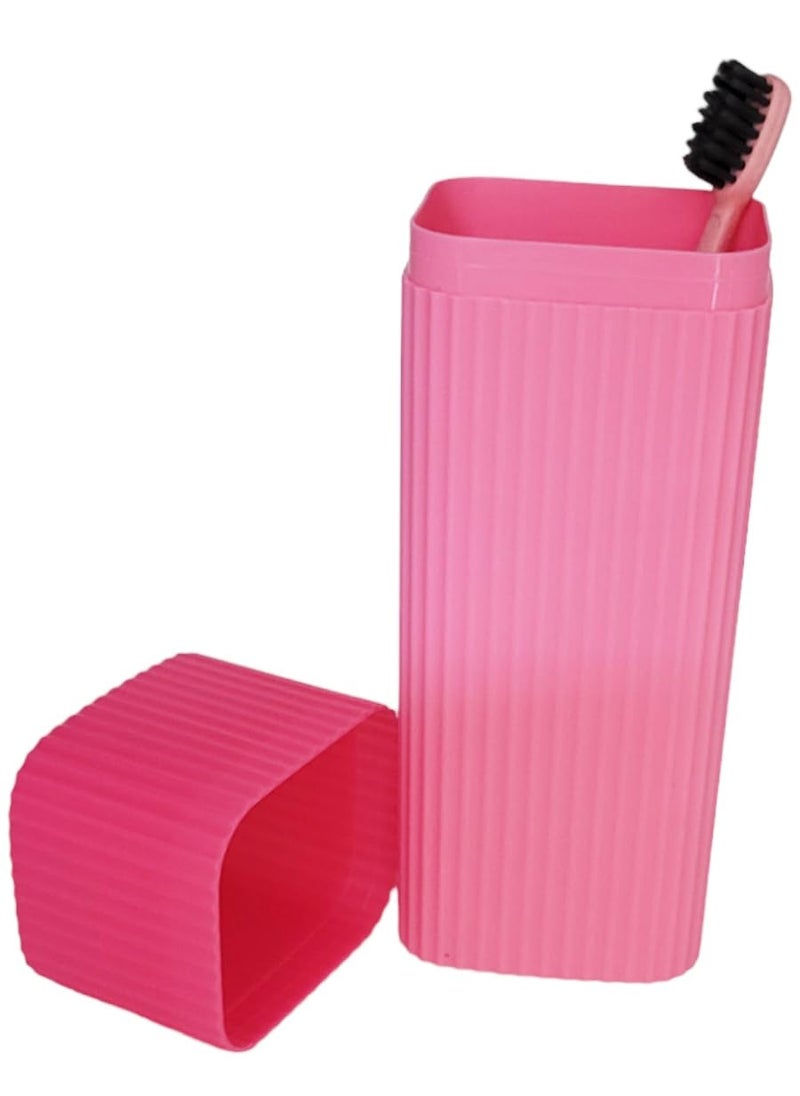 Prostuff.in Prostuffin Store Portable Stripe Design Toothbrush Tongue Cleaner Holder Case Traveling Outdoor Use to Storage Carry Case Storage Box Cover Organizer Multi Color1 Pcs  - Image 1