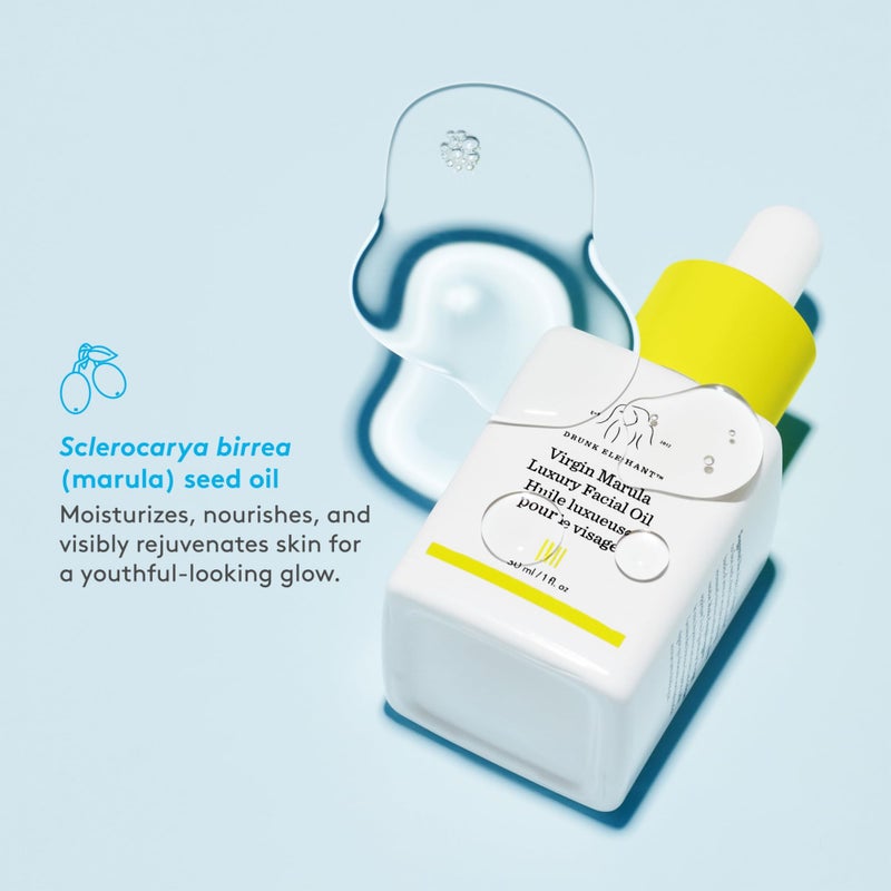 Drunk Elephant Virgin Marula Luxury Facial Oil - 30 ml/1 fl oz - Face Oil - Clean Clinical Skincare - Cruelty-Free - Dermatologist-Tested - Free of Essential Oils, Silicones, and Fragrance - Image 2