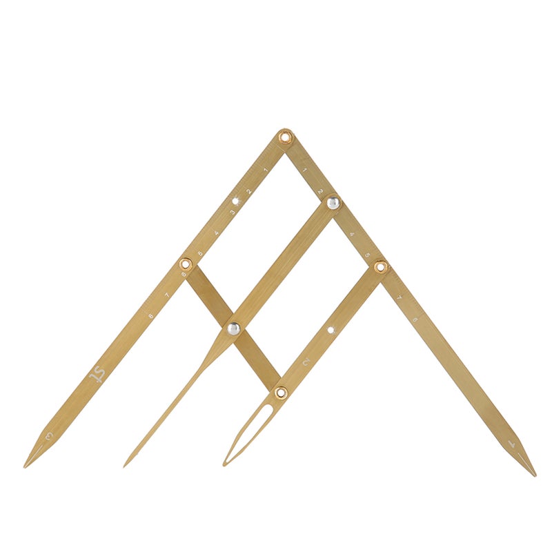 Stainless Steel Golden Ratio Eyebrow Permanent Makeup Measure Tool Gold - Image 2