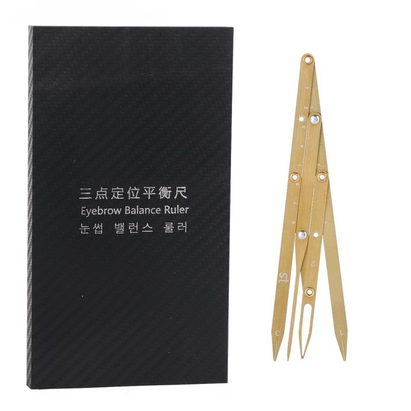 Stainless Steel Golden Ratio Eyebrow Permanent Makeup Measure Tool Gold - Image 1