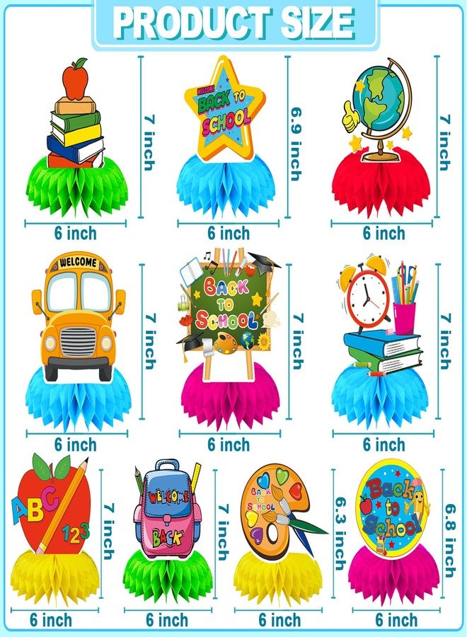 DTOFOOT 10Pcs Back to School Decorations,Welcome Back to School Honeycomb Centerpieces for Table Ready to School Table Decorations First Day of School Table Decor for School Classroom Party Favors - Image 2