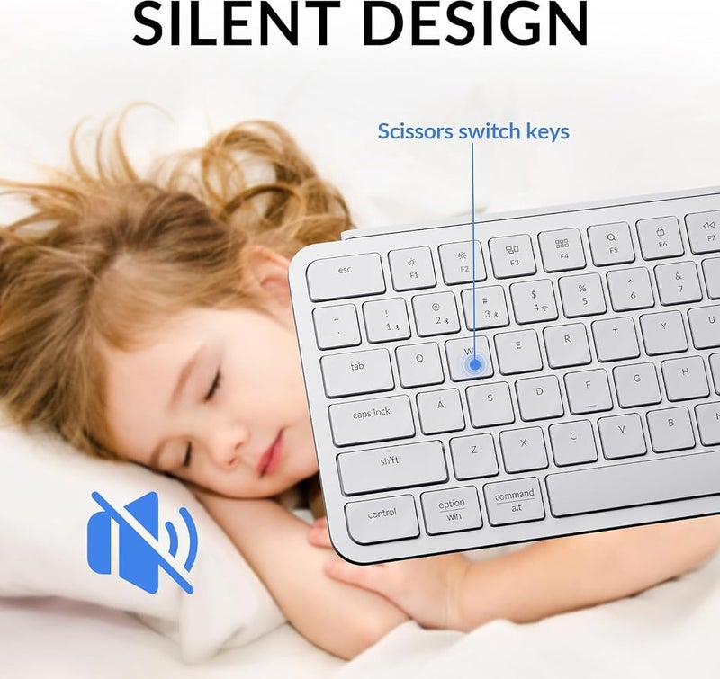 Keychron B1 Pro Ultra-Slim Wireless Keyboard – Low-Profile Design, Tri-Mode Connectivity, Ergonomic Keycaps, Quiet Typing Experience, Compatible with Mac/Windows - Image 2