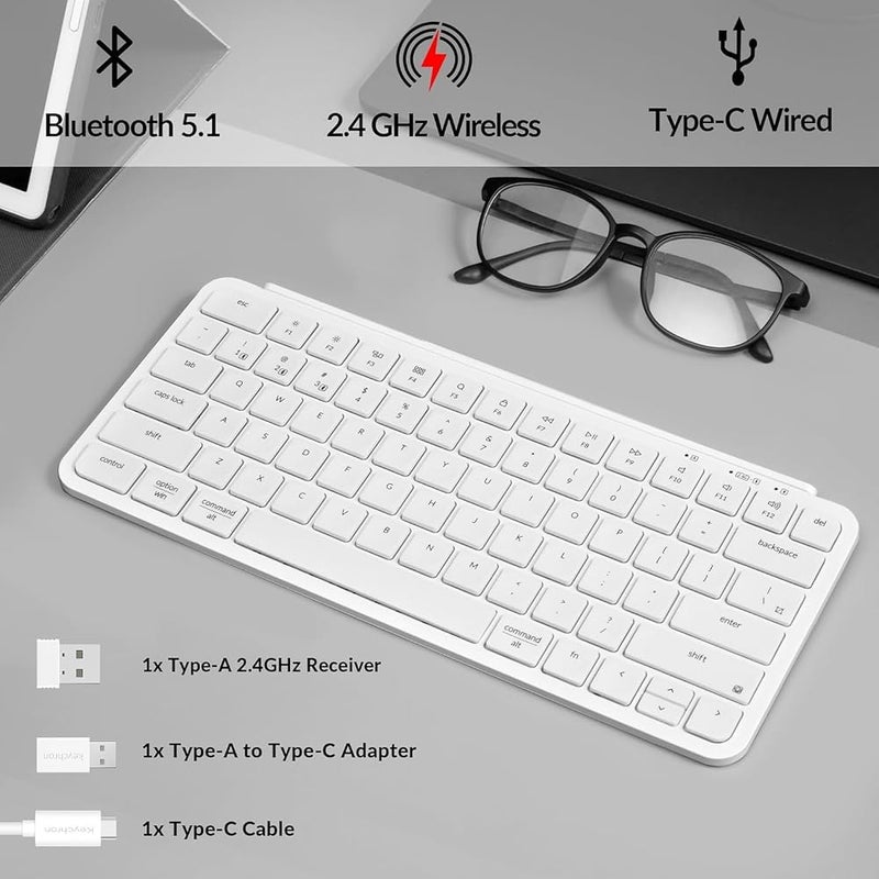 Keychron B1 Pro Ultra-Slim Wireless Keyboard – Low-Profile Design, Tri-Mode Connectivity, Ergonomic Keycaps, Quiet Typing Experience, Compatible with Mac/Windows - Image 3