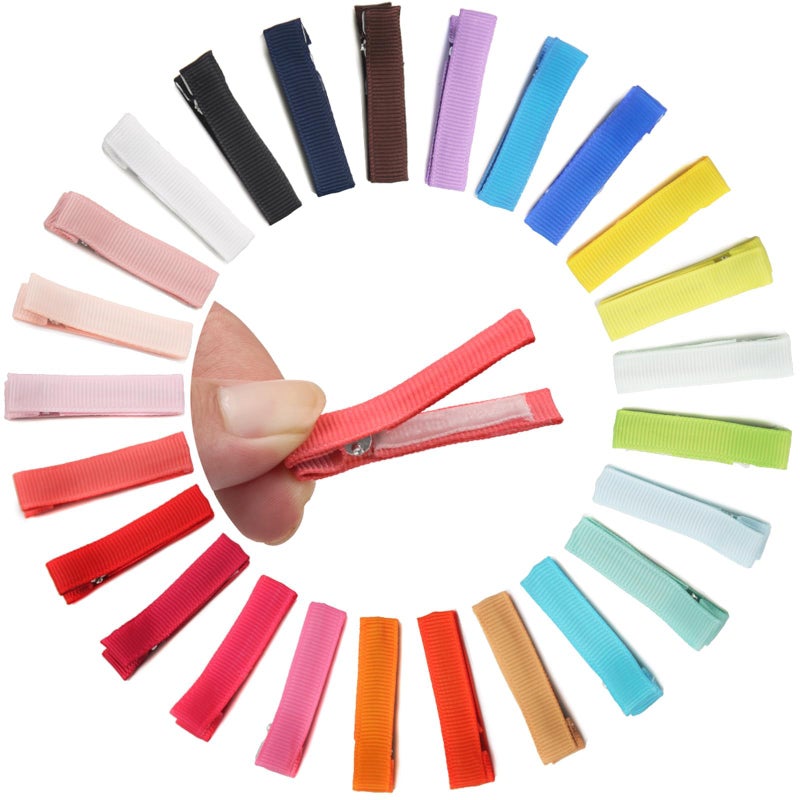Qearl Baby Hair Clips Barrettes for Fine Hair, Tiny 1.8" Fully Lined Clips Tiny Hair Clips for Baby Girls Infant 50PCS (25Colors in Pairs) - Image 1