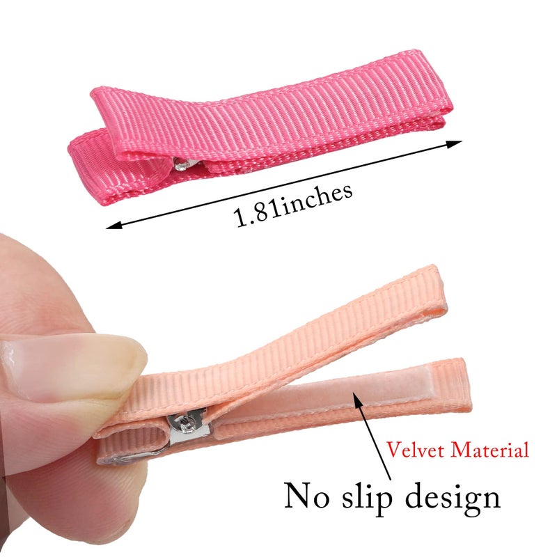 Qearl Baby Hair Clips Barrettes for Fine Hair, Tiny 1.8" Fully Lined Clips Tiny Hair Clips for Baby Girls Infant 50PCS (25Colors in Pairs) - Image 2