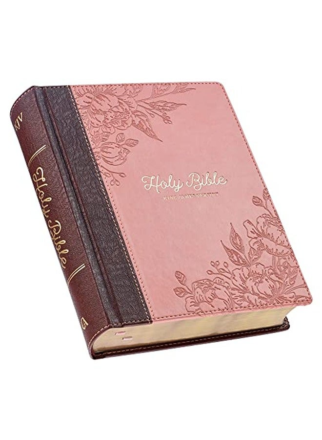 Kjv Holy Bible, Note-Taking Bible, Faux Leather Hardcover - King James Version, Brown/Pink