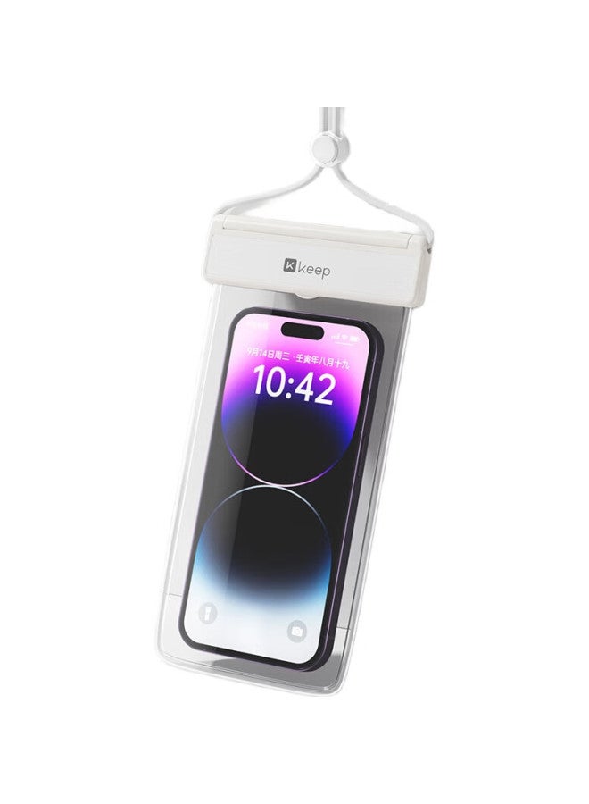 Keep Waterproof Phone Case, Touchscreen Compatible, Swimming, Food Delivery, Sealed Bag, Rafting, Diving, Lanyard, Neck Strap, Phone Pouch, 233 White - Image 1