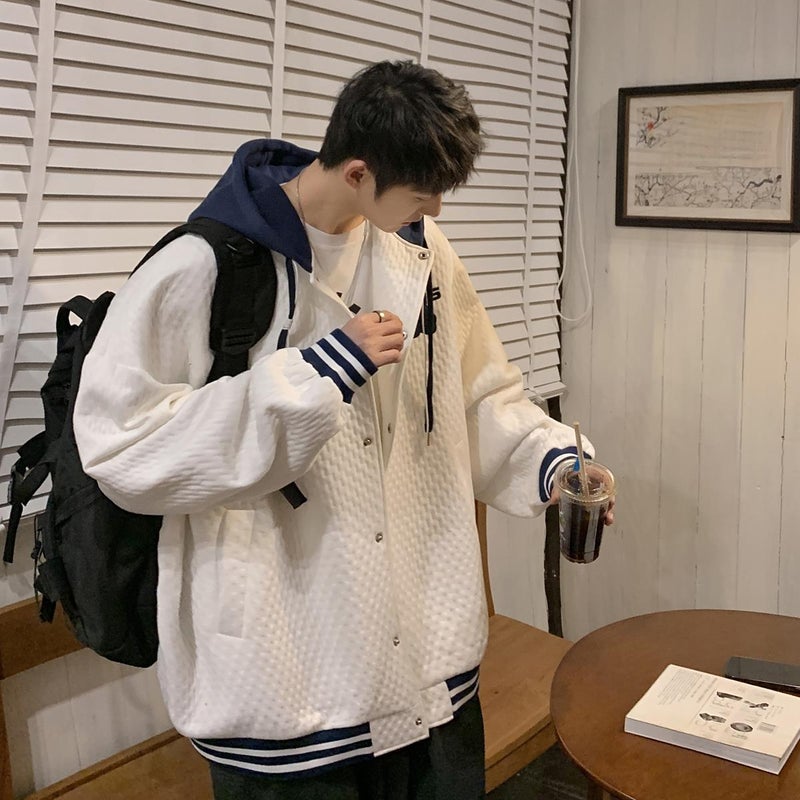 Autumn 2023 New Teenager Unisex Casual Sports Single Breasted Hooded Jacket Coat H09 - Image 3