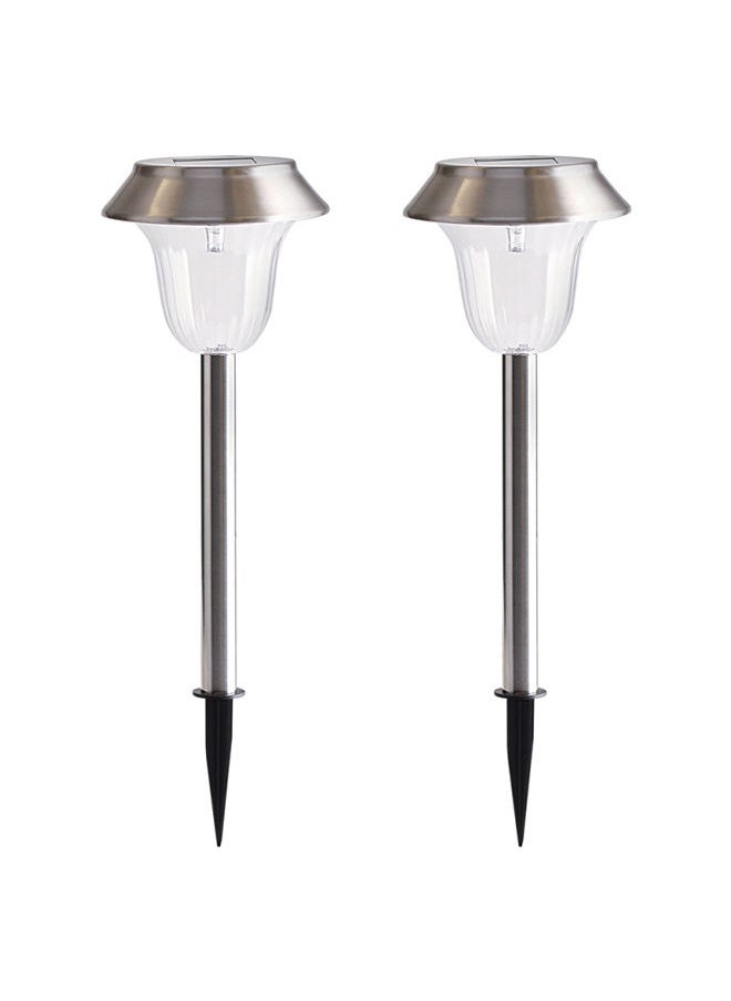 نيبمينينت طقم مصابيح LED للفناء تعمل بالطاقة الشمسية من قطعتين أزرق 11.5x11.5x40سم  - Image 1