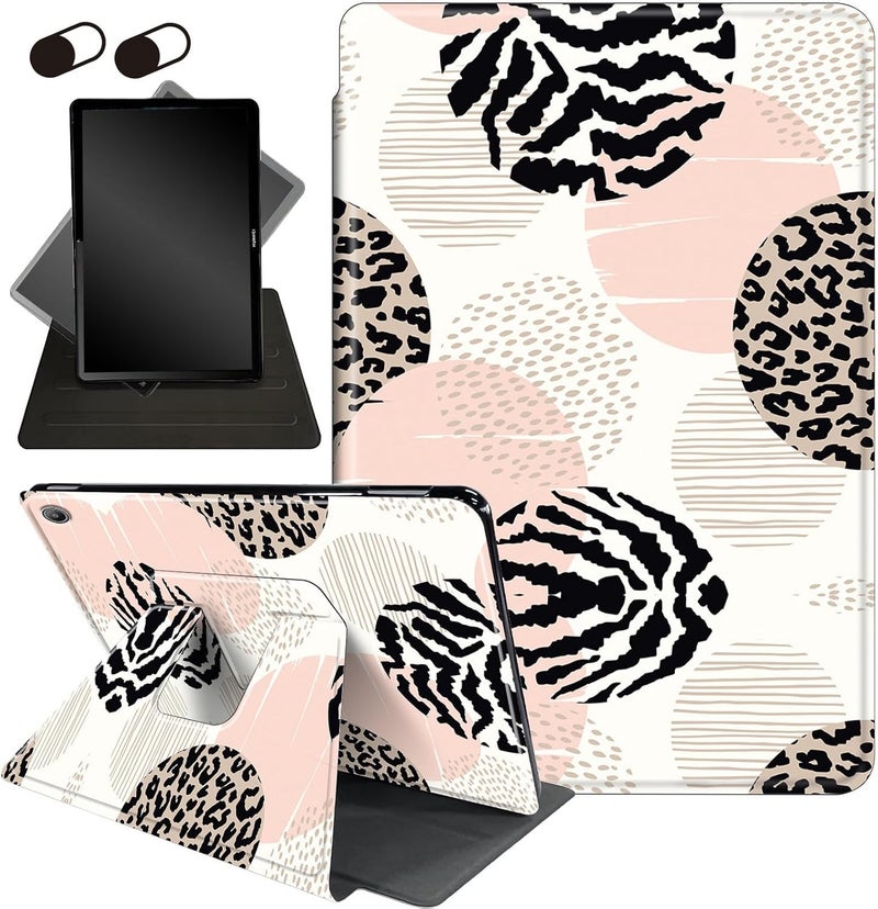 Mxfdegf Case for All-New Fire HD 8 & 8 Plus Tablet (12th /10th Gen, 2022/2020),360 Degree Rotating Stand Smart Protective Cover Case,for Amazon Fire HD 8 inch Tablets (2022/2020),Pink Leopard Print - Image 1