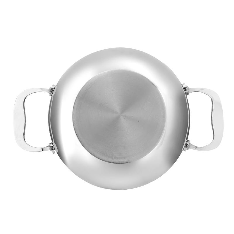 Vinod Platinum Tripy Stainless Steel Mini Kadai - 14cm (600 ml), Compact Design for Healthy Cooking, Induction Friendly Versatile Small kadhai, Use Less Oil, Sturdy and Durable - 5 Years Warranty - Image 4
