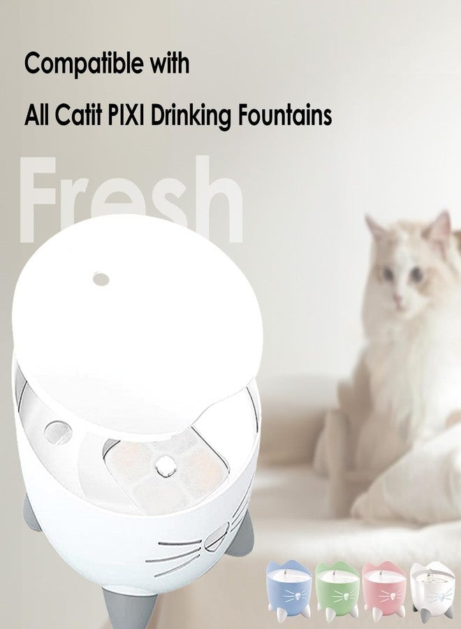 عبوة من 16 فلترًا لنافورة مياه القطط، متوافقة مع فلتر نافورة مياه كاتيت بيكسي، فلتر مياه ثلاثي المفعول بديل، 4 أنابيب مضخة، وفرشاة صلبة واحدة - Image 4