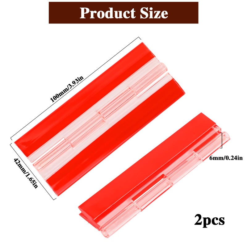 Sliverdew 2 Pcs Acrylic Hinge Clear Small Plastic Hinges Continuous Piano Hinge Transparent Self-Adhesive Folding Hinge Tools For Cabinet Drawer Furniture Aquarium Diy Crafts Display Stand 100X42 Mm - Image 2