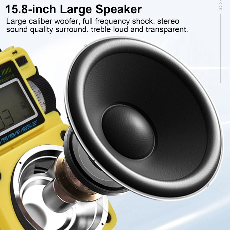 HRD-700 AM FM Radio Music Player Portable FM/SW/MW/WB Full-Band Digital Radio Rechargeable BT Speaker Punk Retro Art Birthday Gift Retractable Metal Antenna With TF Card Slot - Image 3
