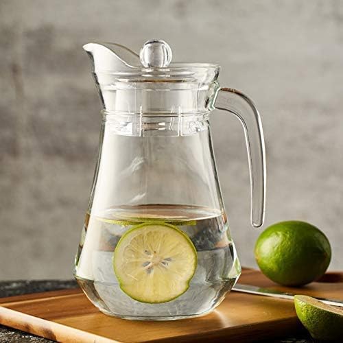 PATTAR Duck Pot 13L Glass Jug with Plastic Lid Drinking Beverage Jug Glass Water Jug for Home Use Glass Pitcher with Plastic Lid Drinking Beverage Jug Transparent Pack of 1 - Image 1