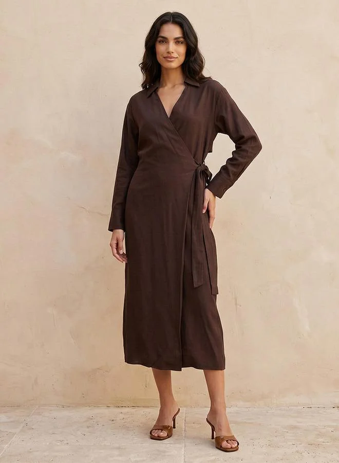 ايكونيك WRAP LONG DRESS