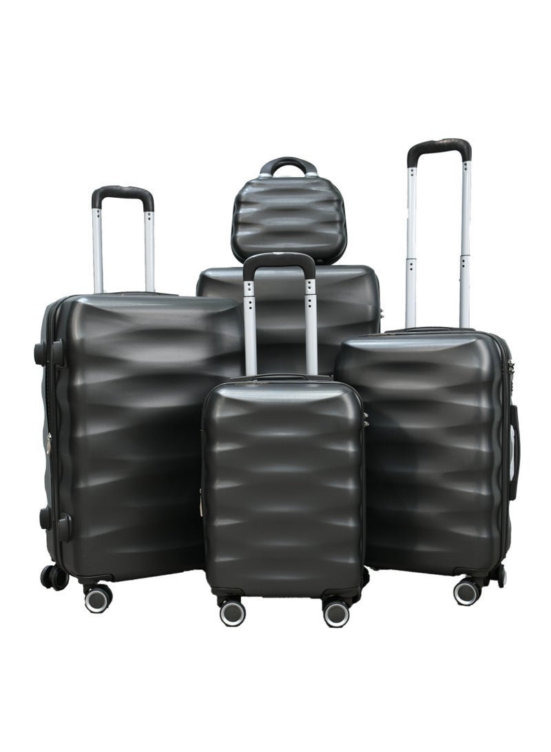 مورانو طقم حقائب سفر مورانو 5 قطع بعجلات مقاس 30/26/22/18/14  بوصة ( رمادي غامق) - Image 1