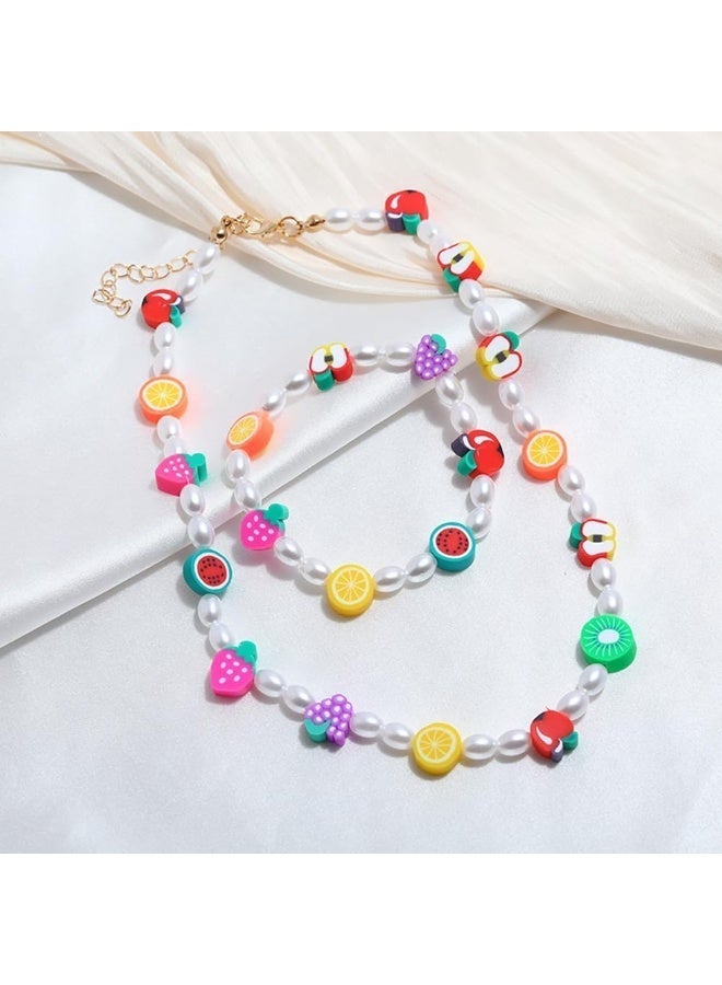 Relex 480PCS Fruit Flower Polymer Clay Beads, 24 Style Cute Heart Mushroom Clay Beads Charms for Jewelry Necklace Earring Making, DIY Bracelet Making Kit Accessories for Women Girls - Image 5