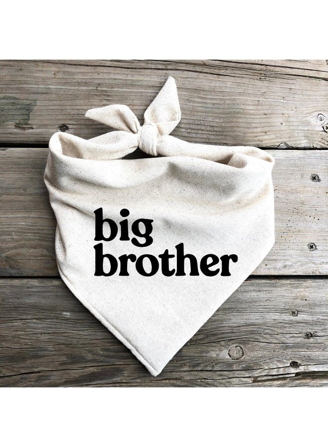 Dog Bandana Pregnancy Announcement Big Brother Baby Reveal Oatmeal Cream Minimal Neutral Color Announcement to Family (X-Large) - Image 2