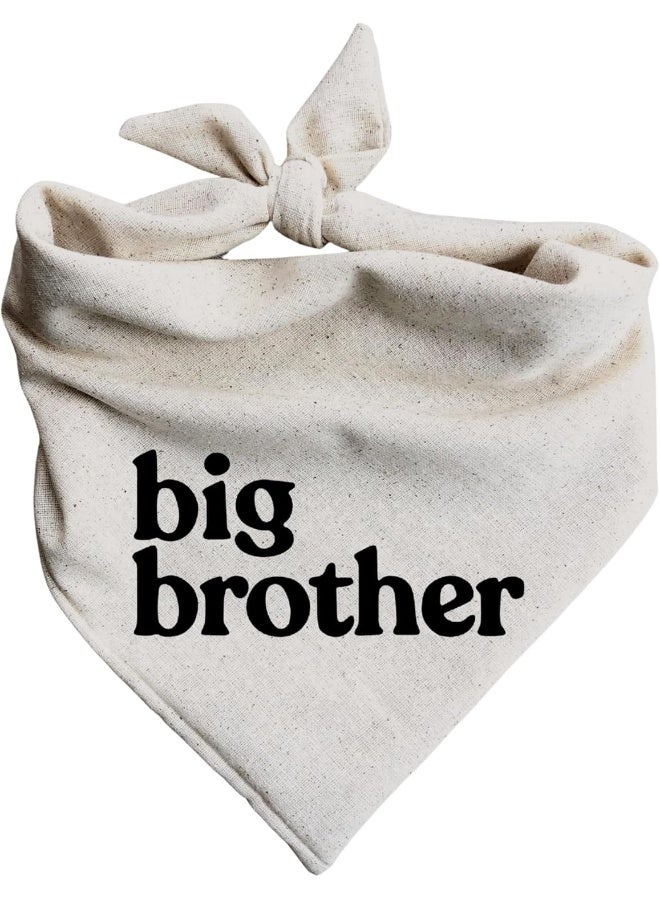 Dog Bandana Pregnancy Announcement Big Brother Baby Reveal Oatmeal Cream Minimal Neutral Color Announcement to Family (X-Large) - Image 1