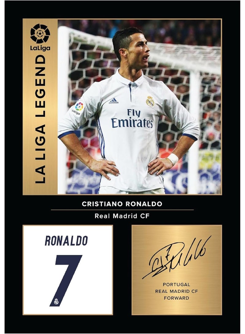 EMODA صورة موقعة من كريستيانو رونالدو، أسطورة ريال مدريد، بحجم A4 - هدية مطبوعة لمحبي ريال مدريد - توقيع مُعاد إنتاجه رقميًا - بدون إطار، 8.3 × 11.7 بوصة (21 × 29.7 سم) - Image 1