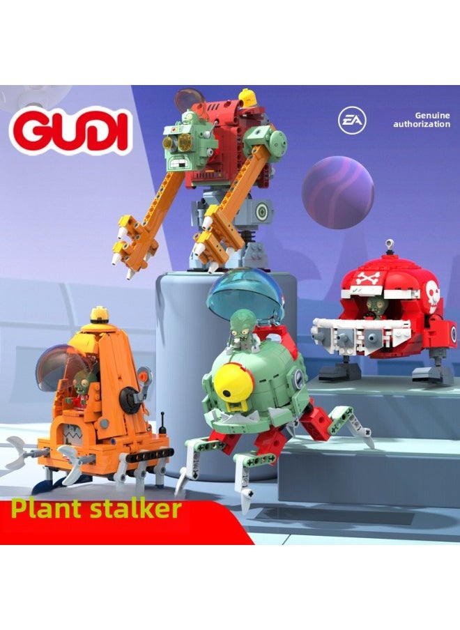 GUDI Goody Plants Vs. Zombies Building Blocks Genuine Licensed Educational Toys For Boys Over 6 Years Old Gift Set 2-Color:60011A-D Zombie Pull Back Car Kit  - Image 2
