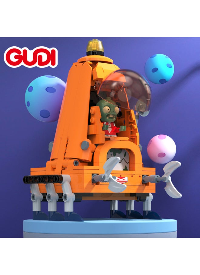 GUDI Goody Plants Vs. Zombies Building Blocks Genuine Licensed Educational Toys For Boys Over 6 Years Old Gift Set 2-Color:60011A-D Zombie Pull Back Car Kit  - Image 3
