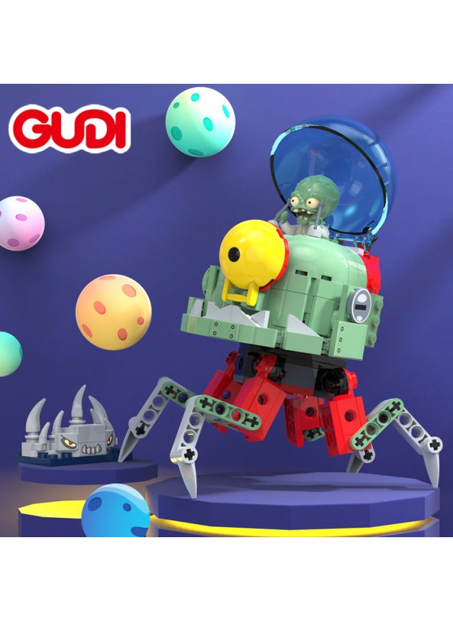 GUDI Goody Plants Vs. Zombies Building Blocks Genuine Licensed Educational Toys For Boys Over 6 Years Old Gift Set 2-Color:60011A-D Zombie Pull Back Car Kit  - Image 5