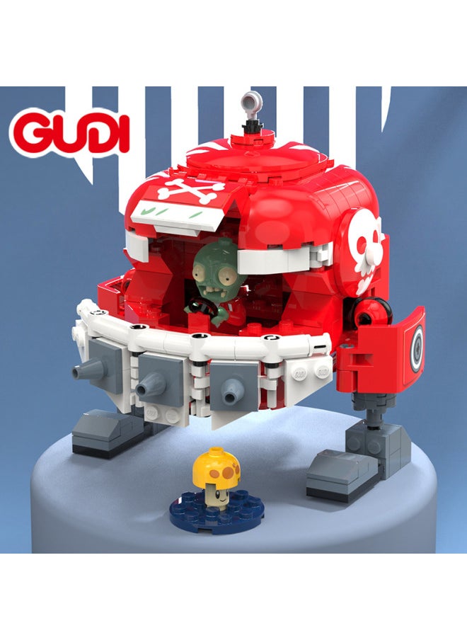 GUDI Goody Plants Vs. Zombies Building Blocks Genuine Licensed Educational Toys For Boys Over 6 Years Old Gift Set 2-Color:60011A-D Zombie Pull Back Car Kit  - Image 4