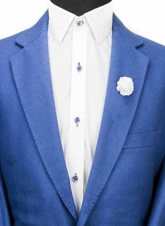 Knighthood Lapel Pin For Men White Bunch Flower Lapel Pin Brooch White Boutonniere Pin with Gift Box Suit Wedding Groom - Image 3