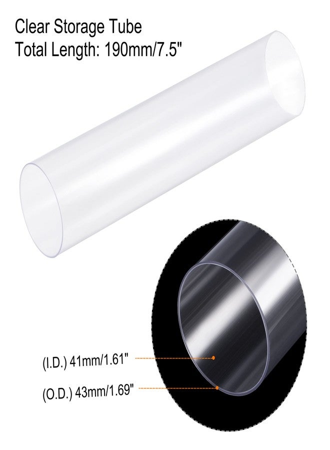 MECCANIXITY Clear Storage Tube 1 5/8"x7.5"(41mmx190mm) Lightweight for Bead Containers, Craft, DIY with White Caps 5 Pack - Image 2