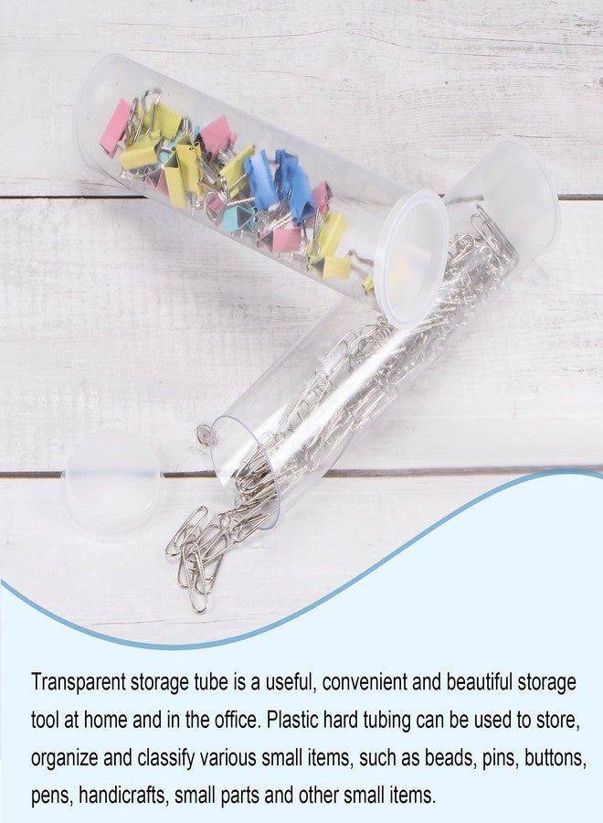 MECCANIXITY Clear Storage Tube 1 5/8"x7.5"(41mmx190mm) Lightweight for Bead Containers, Craft, DIY with White Caps 5 Pack - Image 5