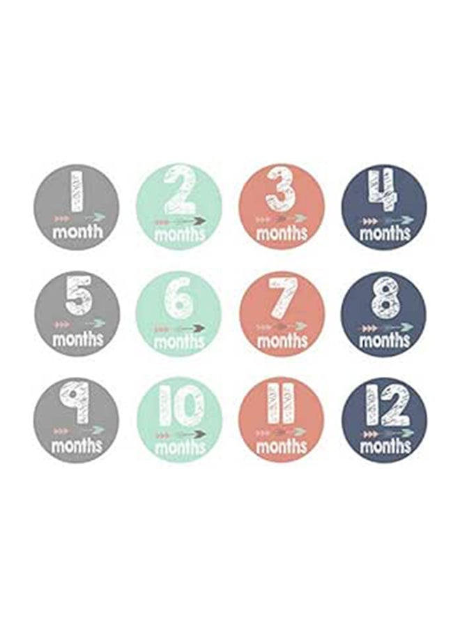 12PCS Baby Pregnant Women Monthly Photograph Stickers Baby Monthly Stickers Photo Props qy