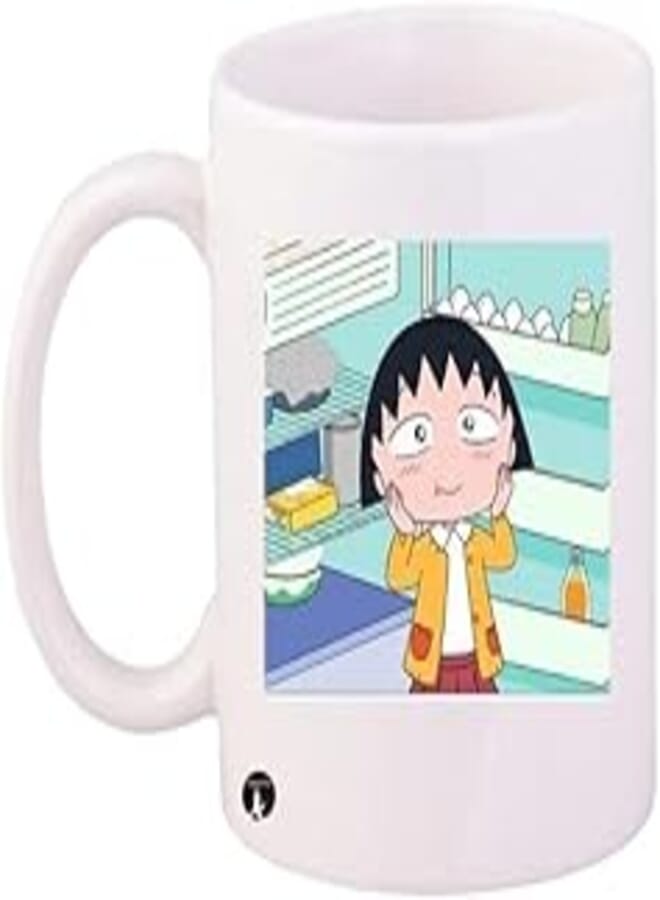 RYN PRINTED Design Chibi Marukoo Chan Mug Green Blue White Standard Size