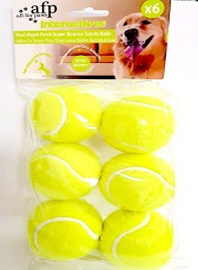 all for paws Maxi Fetch Super Bounce Tennis Ball - 6 pcs
