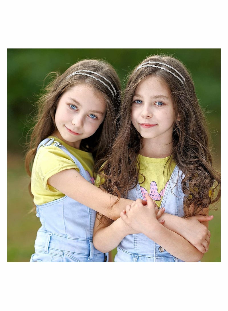 Loquat 6 Pieces Rhinestones Wedding Headbands Crystal Flower Girl Leaves Crown Headband Tiara Women's Faux Pearl Princess Hairband Headdress for Bride Bridesmaids Part - Image 3