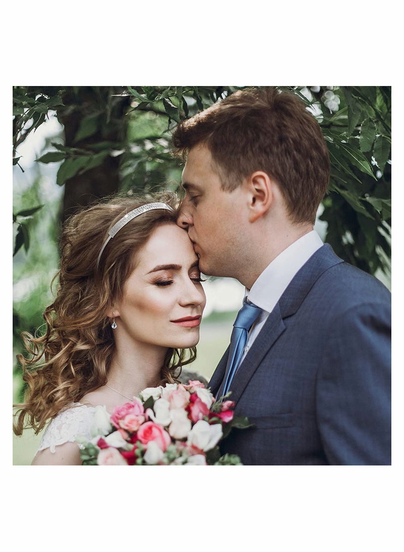 Loquat 6 Pieces Rhinestones Wedding Headbands Crystal Flower Girl Leaves Crown Headband Tiara Women's Faux Pearl Princess Hairband Headdress for Bride Bridesmaids Part - Image 4