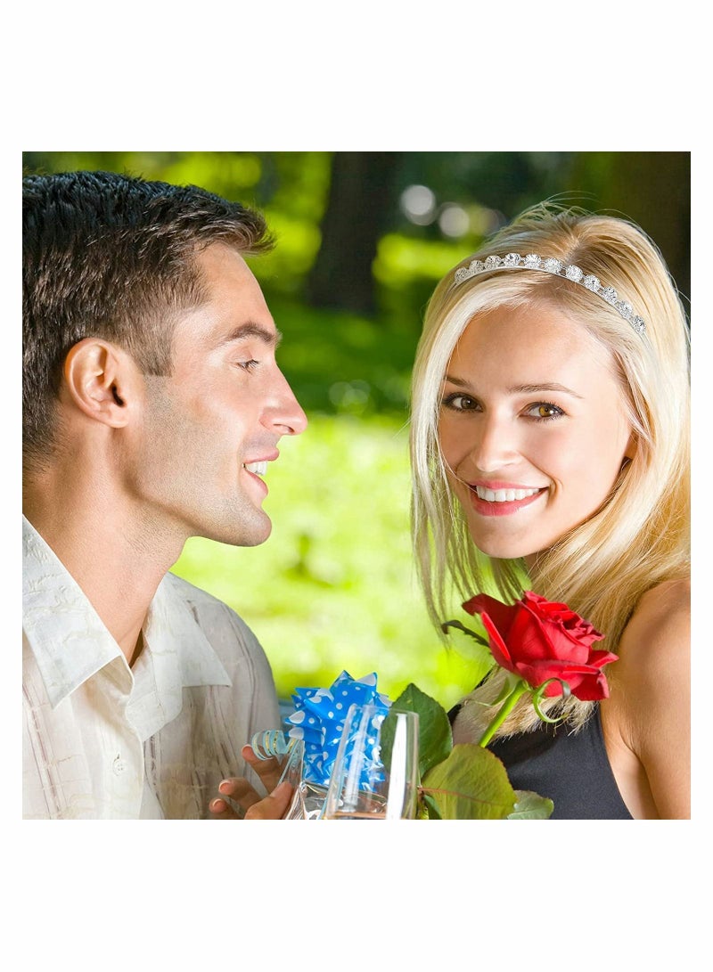 Loquat 6 Pieces Rhinestones Wedding Headbands Crystal Flower Girl Leaves Crown Headband Tiara Women's Faux Pearl Princess Hairband Headdress for Bride Bridesmaids Part - Image 5