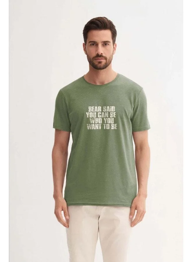Bad Bear Bear Said Light Green Men's Printed T‑shirt.