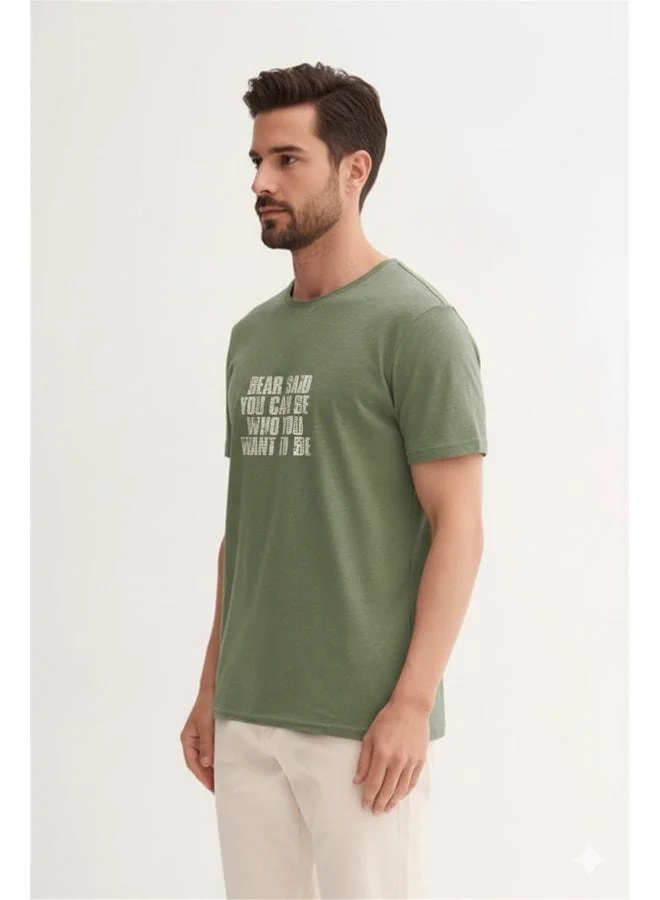 Bad Bear Bear Said Light Green Men's Printed T‑shirt.