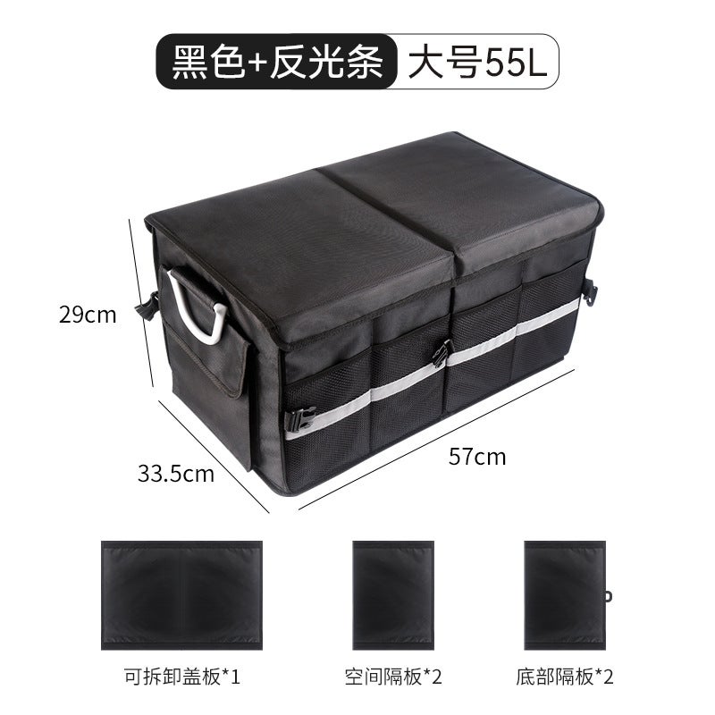 Car Trunk Storage Box - Large Capacity, Foldable Organizer with Handles