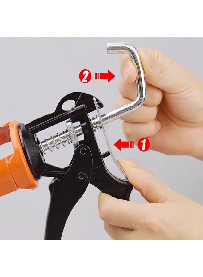 Poaker Poaker Silicone Glue Gun With Grip Gloves For Durable Construction, Easy-To-Use Design, And Comfortable Grip For Precise Application Of Sealants And Adhesives-Orange  - Image 4