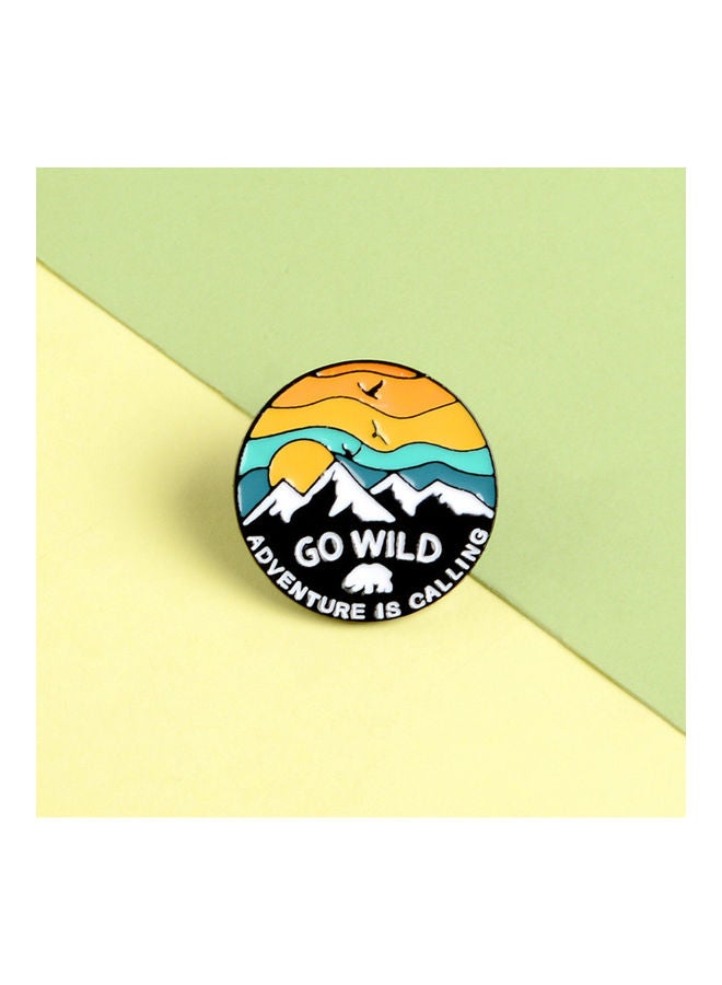 NIBEMINENT Unisex Go Wild Sunset Snow Mountain Bird Enamel Brooch Pin Jacket Bag Badge - Image 3