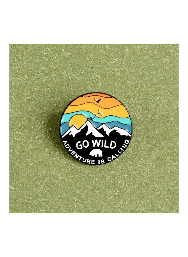 NIBEMINENT Unisex Go Wild Sunset Snow Mountain Bird Enamel Brooch Pin Jacket Bag Badge - Image 5