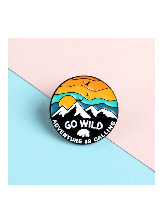 NIBEMINENT Unisex Go Wild Sunset Snow Mountain Bird Enamel Brooch Pin Jacket Bag Badge - Image 2