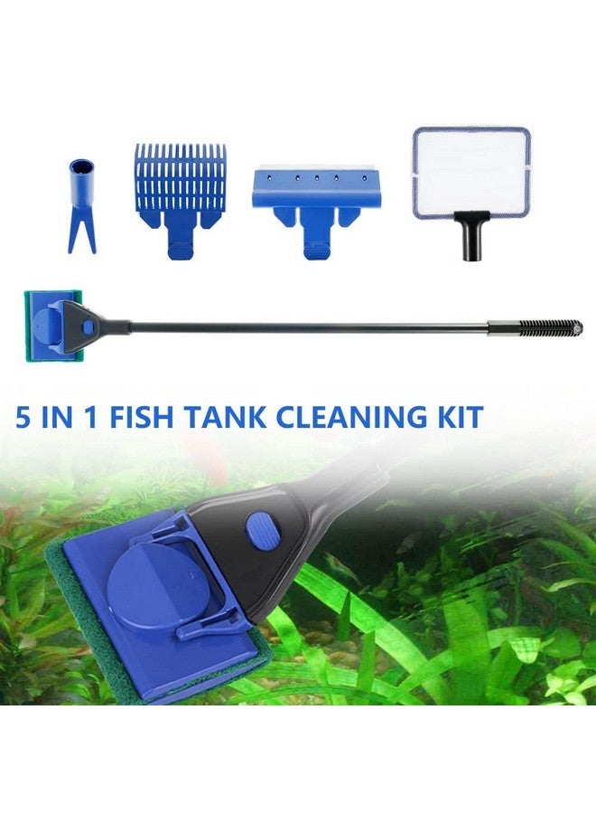 VAYINATO Petzlifeworld 5 in 1 Aquarium Cleaning and Maintenance Kit (Fish Net, Plant Fork, Cleaning Sponge, Gravel Rake, Algae Scraper) - Image 3