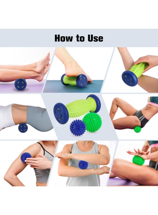Bukela Foot Ball Roller Massager for Plantar Fasciitis,Foot Massager Roller Set,Massage Balls and Foot Roller for Plantar Fasciitis Relief | Trigger Point Therapy(1 Foot Massage Roller+2 Spiky Massage Balls) - Image 3