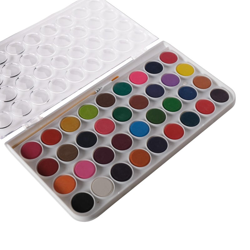 STORE 2508 Store2508 Combo of 36 Colours Portable Travel Watercolour Cake Pan Paint Set with Brush with Watercolour Pad - Image 4