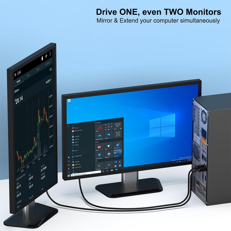 GR Deals كابل Mini DisplayPort إلى DisplayPort بطول 6.6 قدم، كابل Mini DP إلى DP ثنائي الاتجاه 4K@60Hz، [متوافق مع Thunderbolt 2] مطلي بالذهب للكمبيوتر، سطح المكتب، اللابتوب إلخ. (أسود) (1.8 م) - Image 4