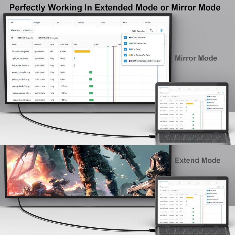 GR Deals كابل Mini DisplayPort إلى DisplayPort بطول 6.6 قدم، كابل Mini DP إلى DP ثنائي الاتجاه 4K@60Hz، [متوافق مع Thunderbolt 2] مطلي بالذهب للكمبيوتر، سطح المكتب، اللابتوب إلخ. (أسود) (1.8 م) - Image 5